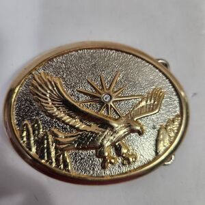 Vintage Eagle Gold Tone Belt Buckle!